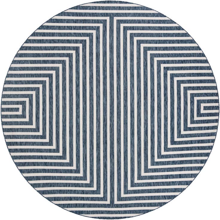 Detail image of 12' x 12' Easy-Clean Modern Indoor / Outdoor Round Rug