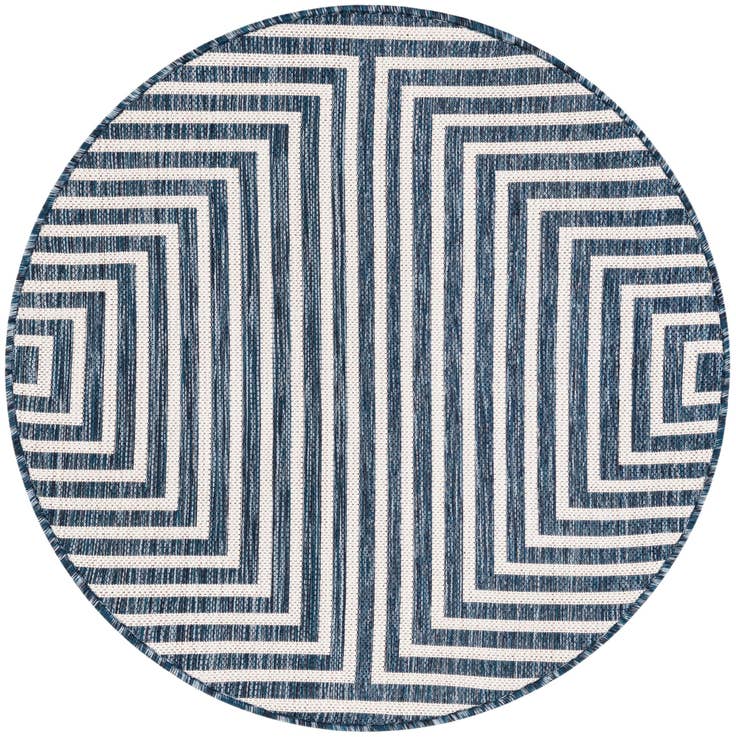 Detail image of 3' x 3' Easy-Clean Modern Indoor / Outdoor Round Rug