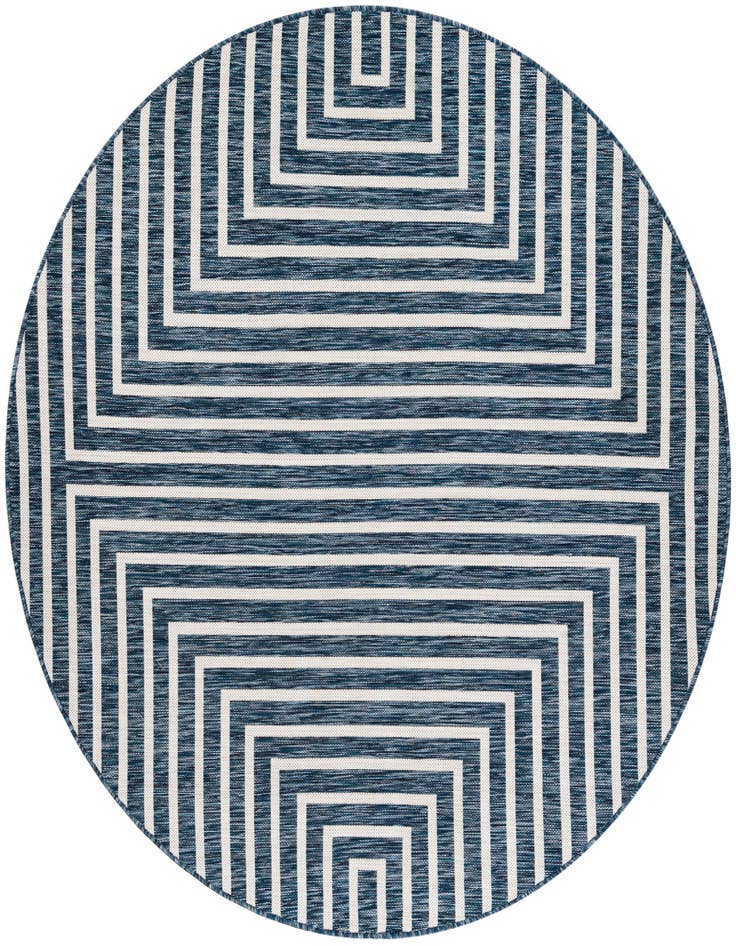 Detail image of 6' x 6' Easy-Clean Modern Indoor / Outdoor Round Rug