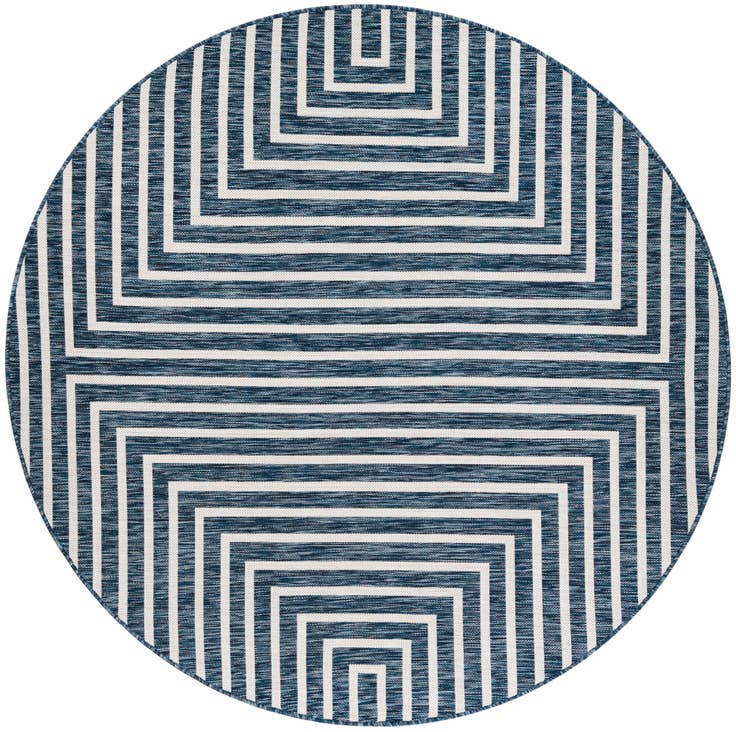 Detail image of 6' x 6' Easy-Clean Modern Indoor / Outdoor Round Rug