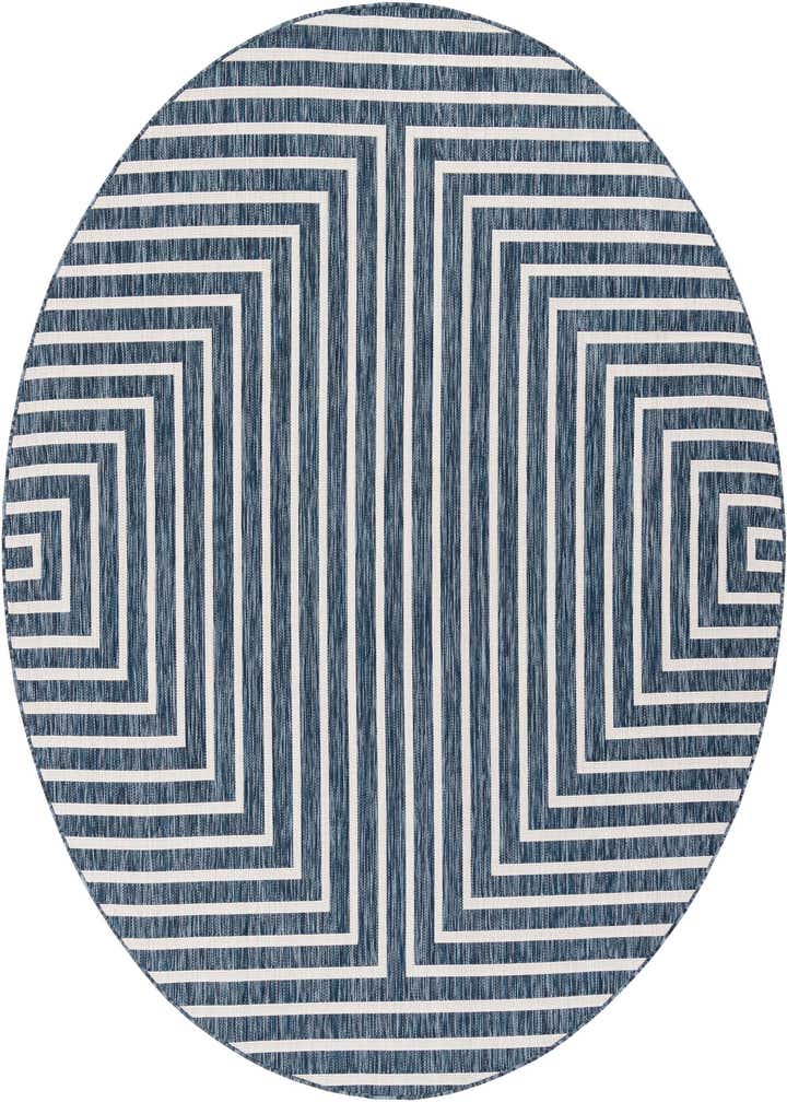 7' 10 x 7' 10 Easy-Clean Modern Indoor / Outdoor Round Rug