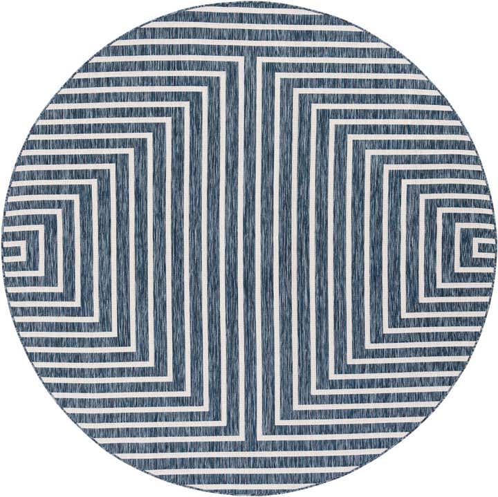 7' 10 x 7' 10 Easy-Clean Modern Indoor / Outdoor Round Rug