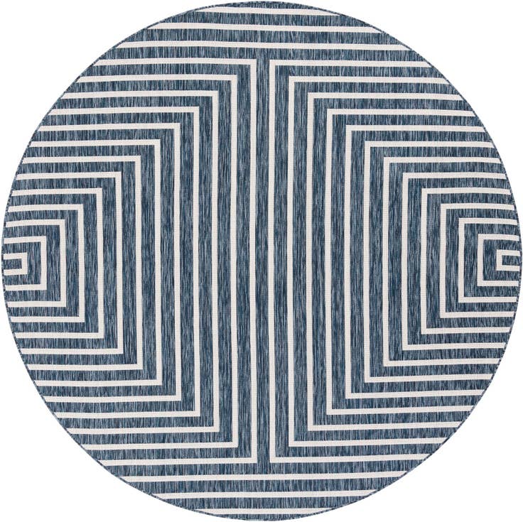 Detail image of 7' 10 x 7' 10 Easy-Clean Modern Indoor / Outdoor Round Rug