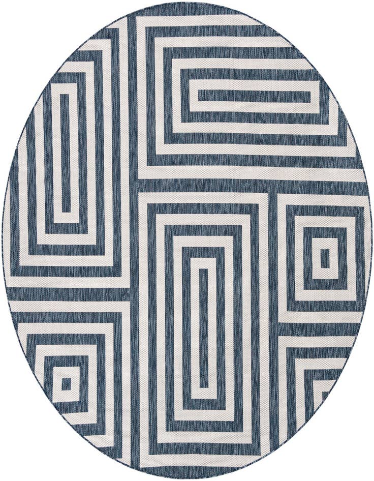 Detail image of 10' x 10' Easy-Clean Modern Indoor / Outdoor Round Rug