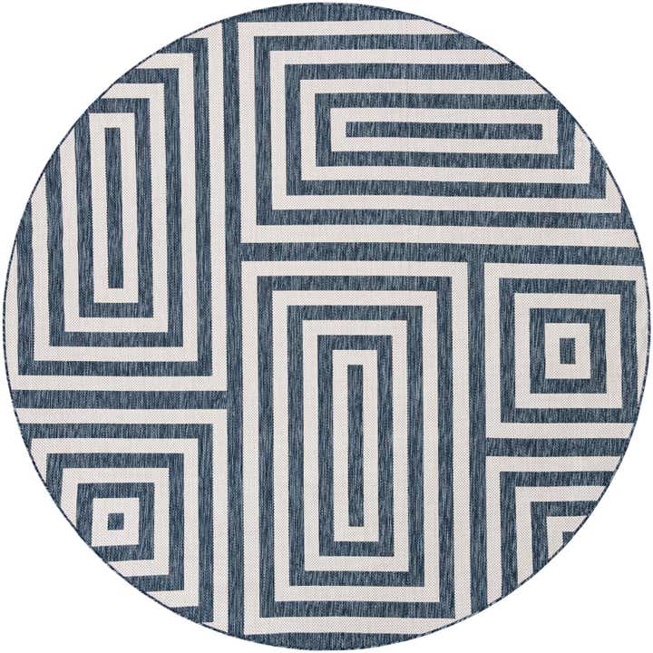 10' x 10' Easy-Clean Modern Indoor / Outdoor Round Rug