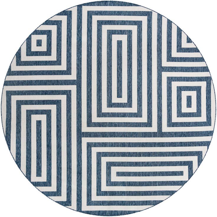 Detail image of 12' x 12' Easy-Clean Modern Indoor / Outdoor Round Rug