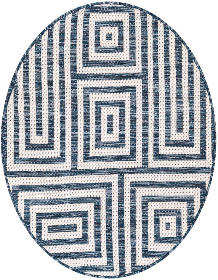Detail image of 3' x 3' Easy-Clean Modern Indoor / Outdoor Round Rug