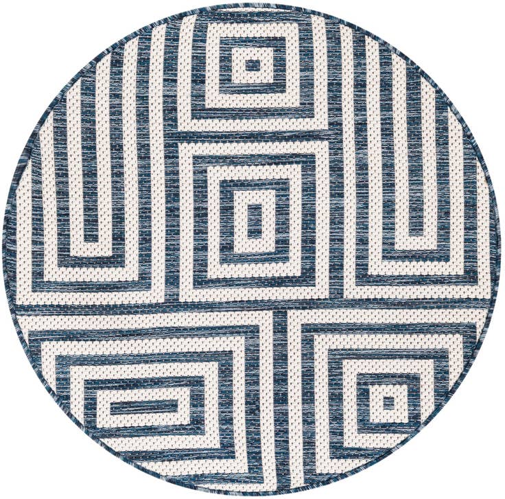 Detail image of 3' x 3' Easy-Clean Modern Indoor / Outdoor Round Rug