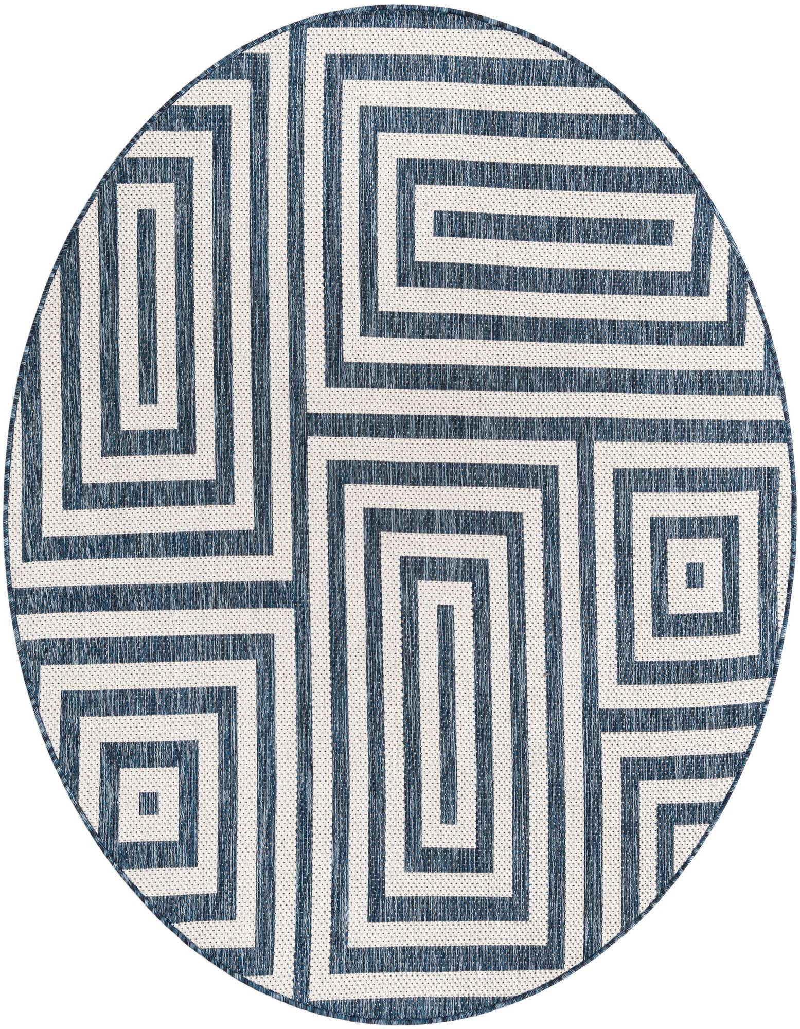 6' x 6' Easy-Clean Modern Indoor / Outdoor Round Rug
