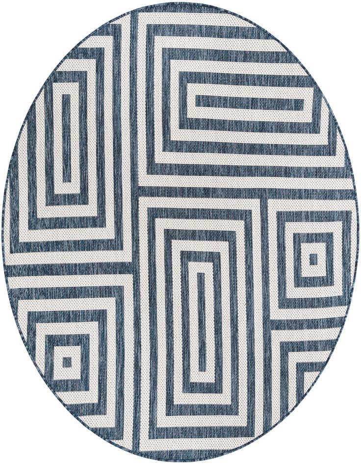 Detail image of 6' x 6' Easy-Clean Modern Indoor / Outdoor Round Rug