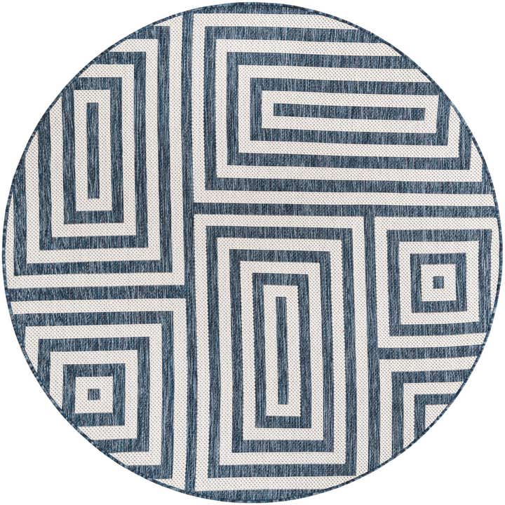 6' x 6' Easy-Clean Modern Indoor / Outdoor Round Rug
