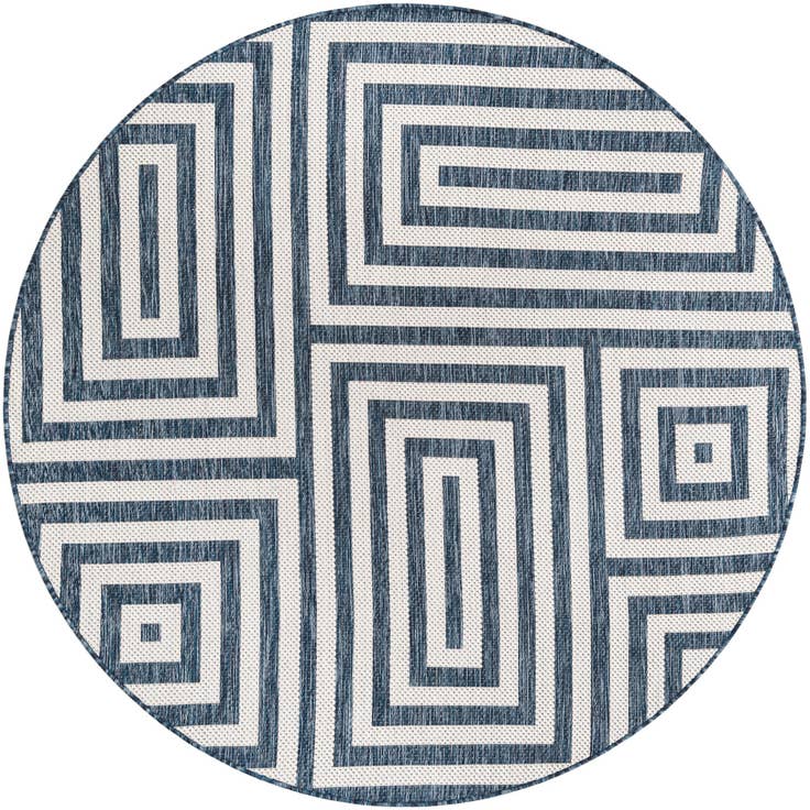 Detail image of 6' x 6' Easy-Clean Modern Indoor / Outdoor Round Rug