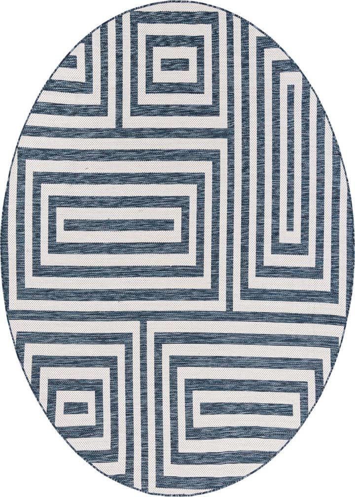 7' 10 x 7' 10 Easy-Clean Modern Indoor / Outdoor Round Rug