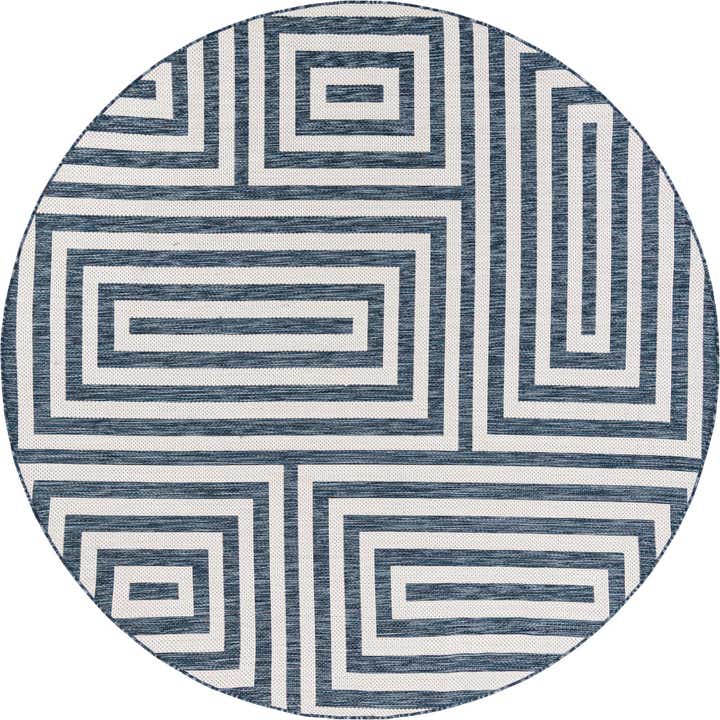 7' 10 x 7' 10 Easy-Clean Modern Indoor / Outdoor Round Rug