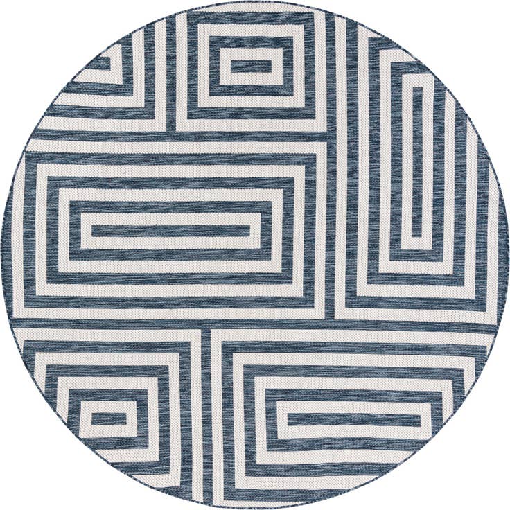 Detail image of 7' 10 x 7' 10 Easy-Clean Modern Indoor / Outdoor Round Rug