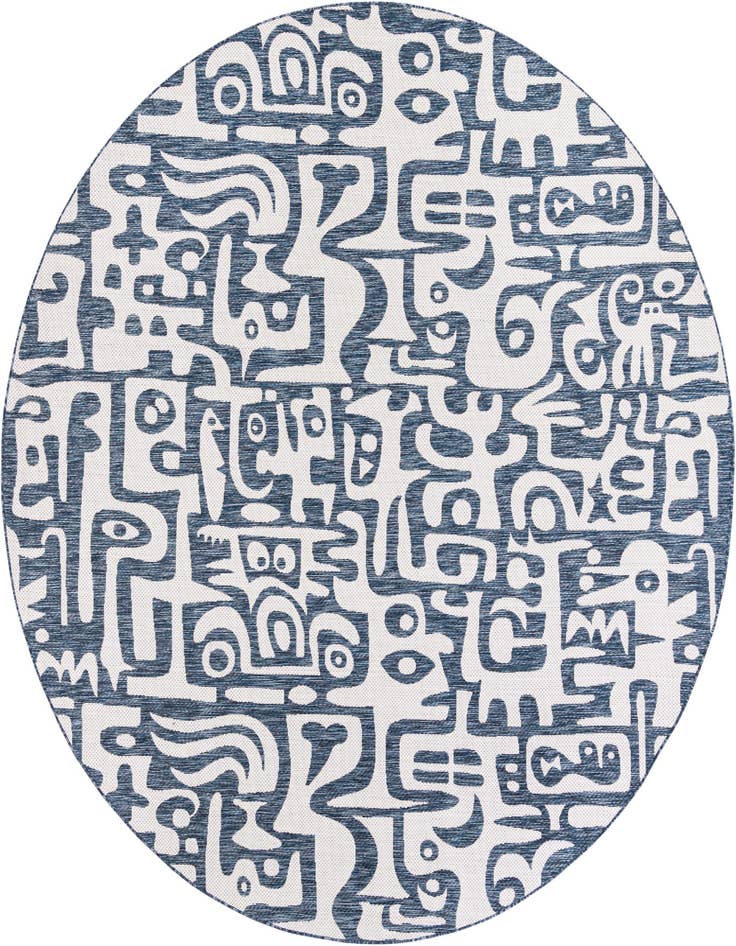 Detail image of 10' x 10' Easy-Clean Modern Indoor / Outdoor Round Rug