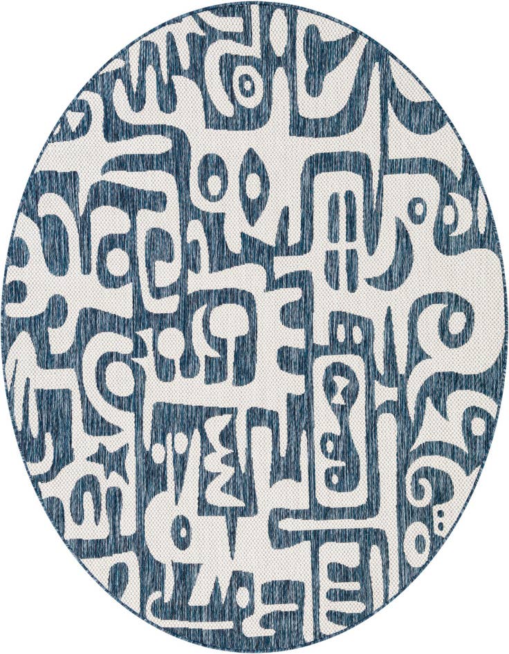 Detail image of 6' x 6' Easy-Clean Modern Indoor / Outdoor Round Rug