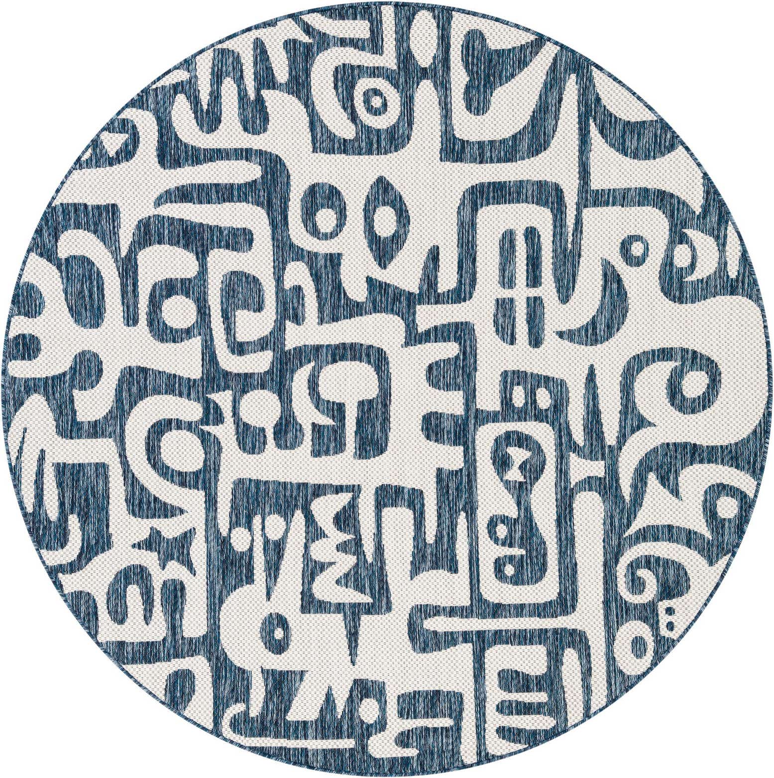 6' x 6' Easy-Clean Modern Indoor / Outdoor Round Rug