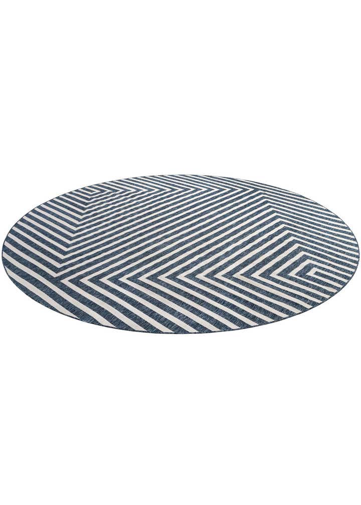 13' x 13' Easy-Clean Modern Indoor / Outdoor Round Rug