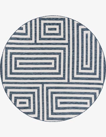 7' 10 x 7' 10 Easy-Clean Modern Indoor / Outdoor Round Rug