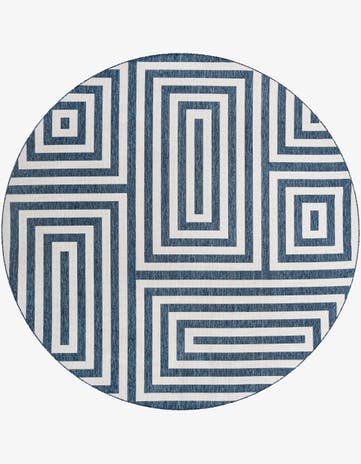 12' x 12' Easy-Clean Modern Indoor / Outdoor Round Rug