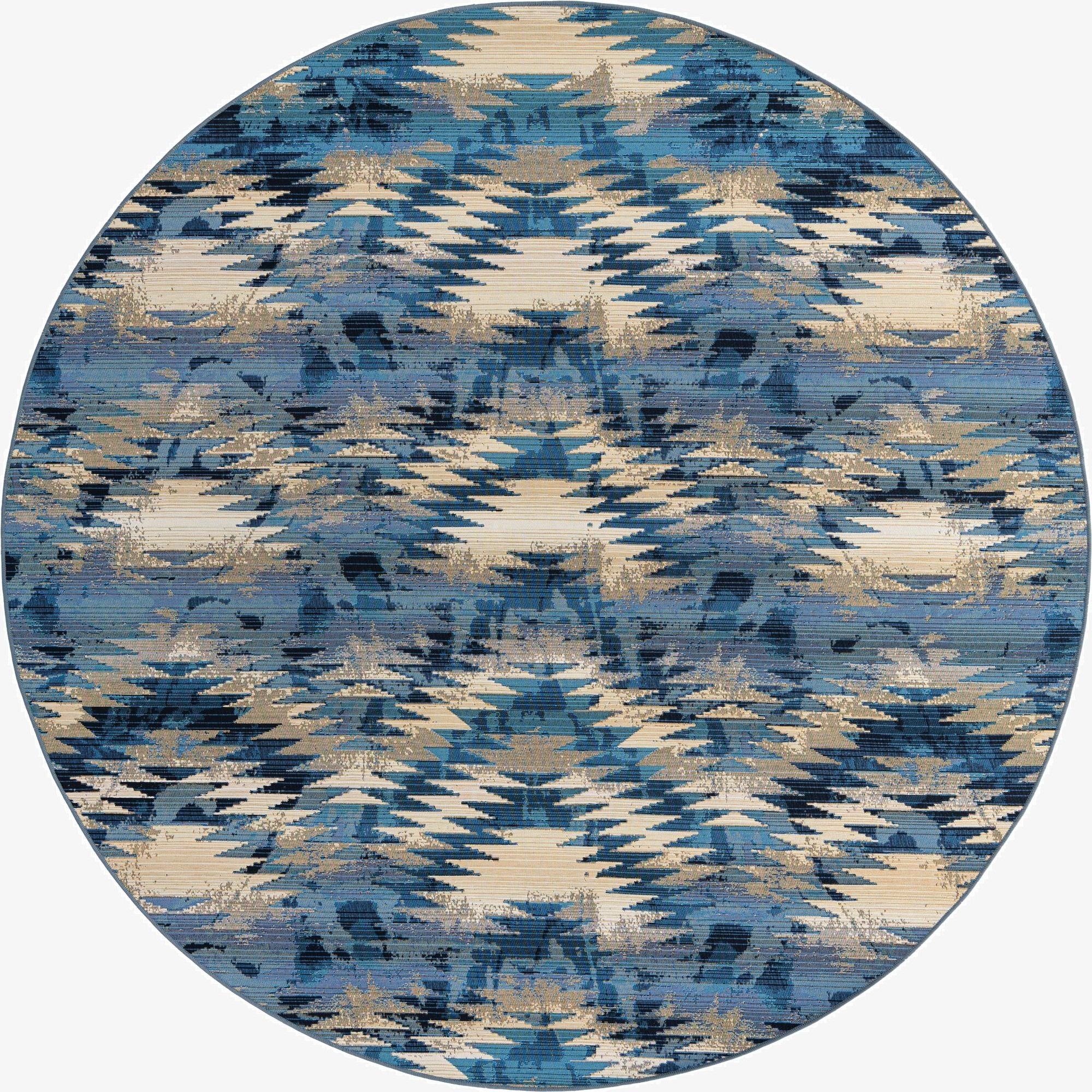 8' x 8'  Washable Modern Indoor / Outdoor Round Rug