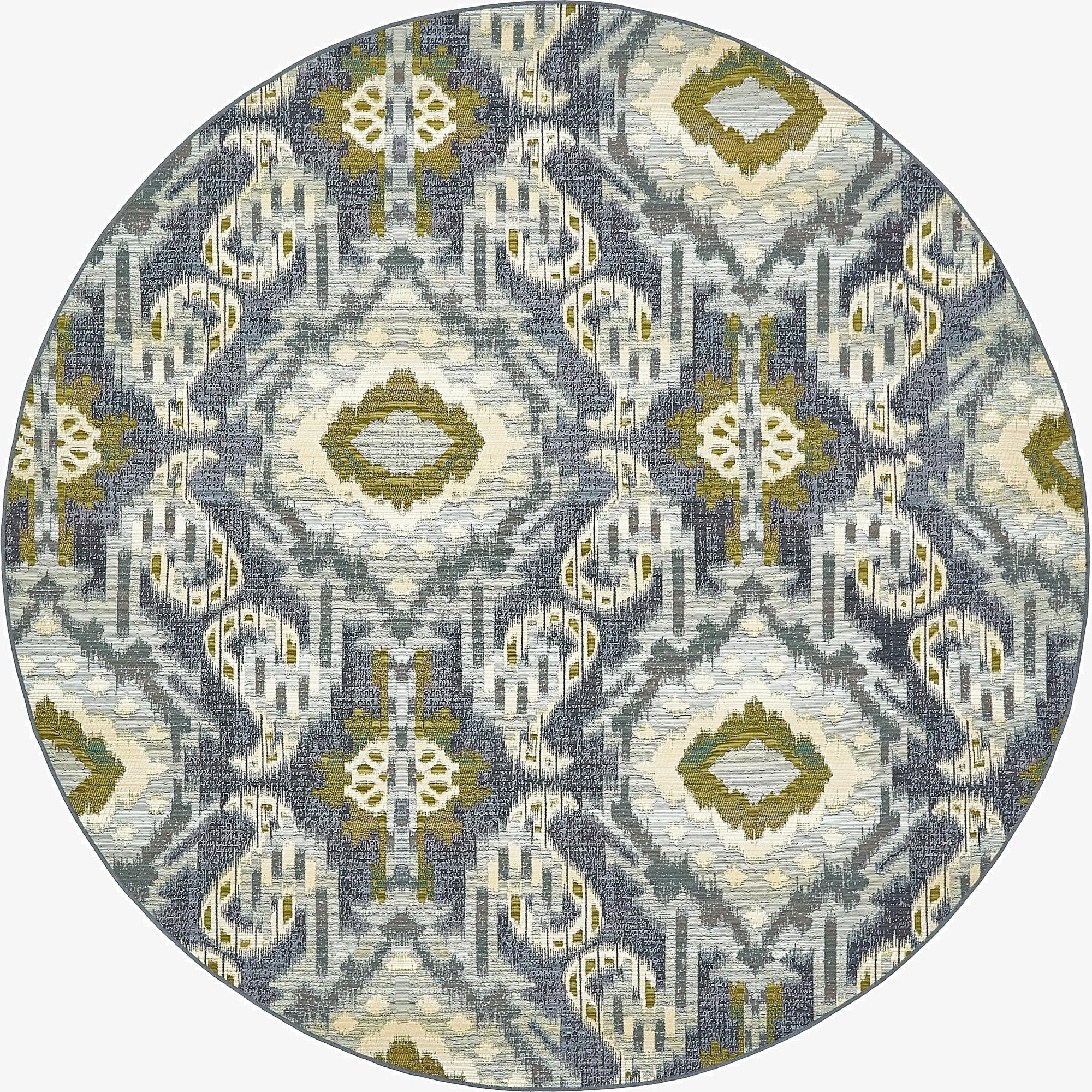 8' x 8'  Washable Modern Indoor / Outdoor Round Rug