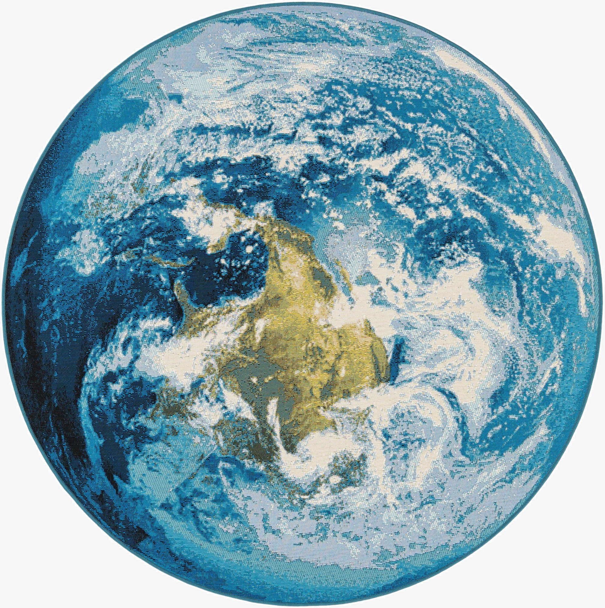 5' 3 x 5' 3  Washable Modern Indoor / Outdoor Round Rug