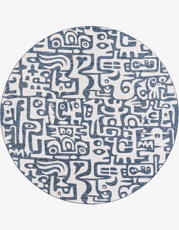 10' x 10' Easy-Clean Modern Indoor / Outdoor Round Rug