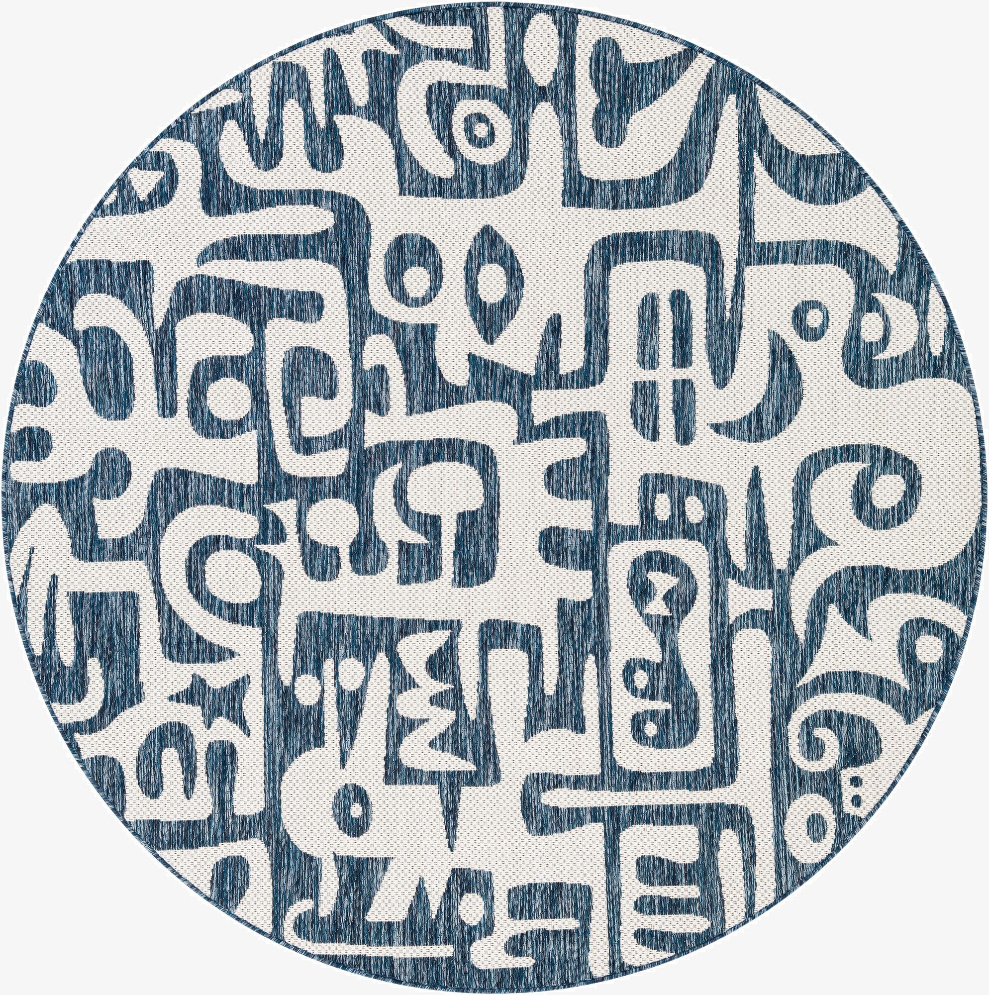 6' x 6'  Washable Modern Indoor / Outdoor Round Rug