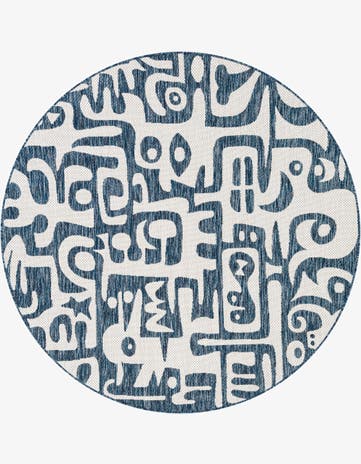 6' x 6' Easy-Clean Modern Indoor / Outdoor Round Rug