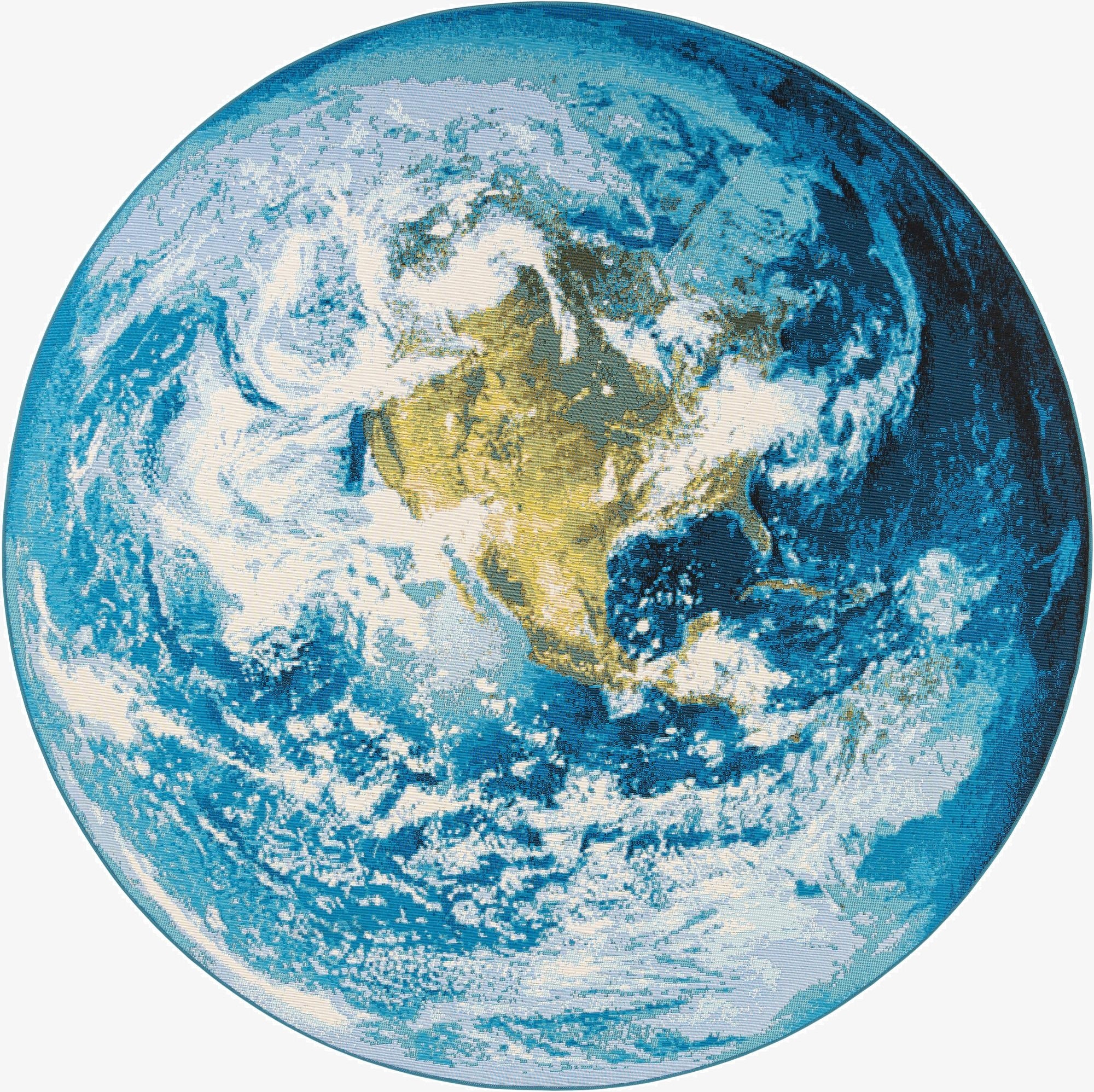 7' 10 x 7' 10  Washable Modern Indoor / Outdoor Round Rug