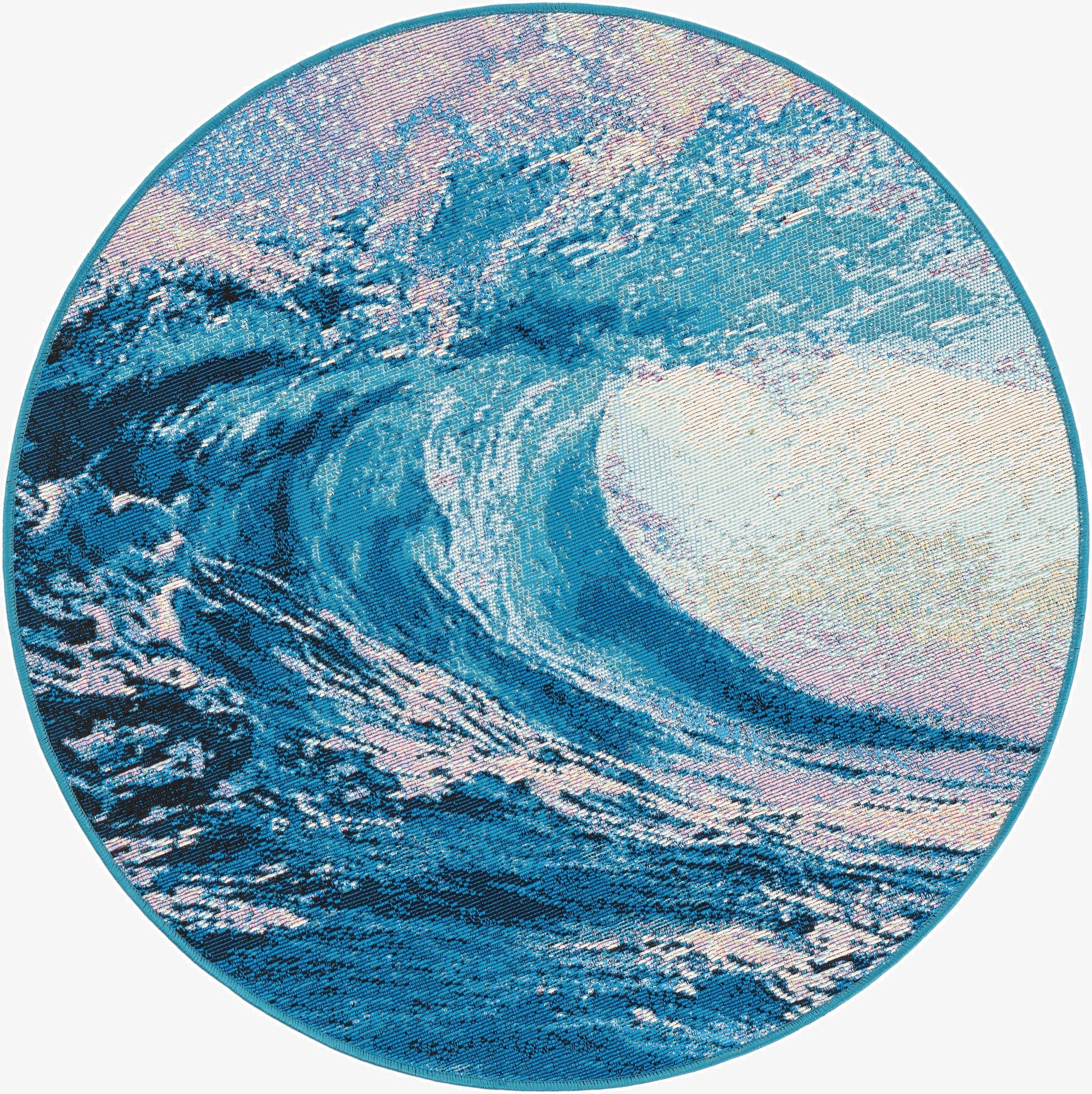 3' 3 x 3' 3  Washable Modern Indoor / Outdoor Round Rug