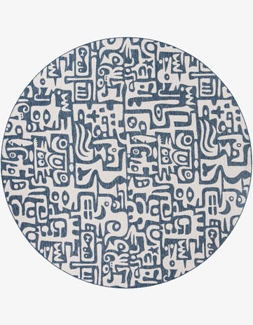 13' x 13' Easy-Clean Modern Indoor / Outdoor Round Rug