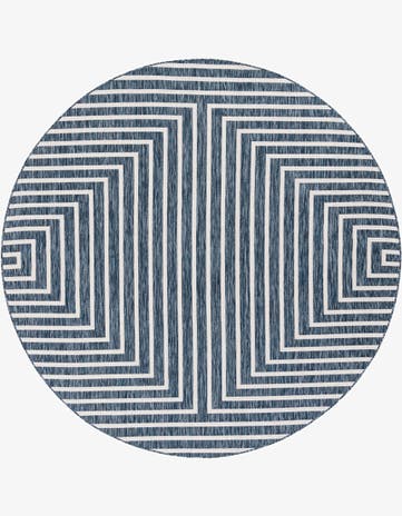 7' 10 x 7' 10 Easy-Clean Modern Indoor / Outdoor Round Rug