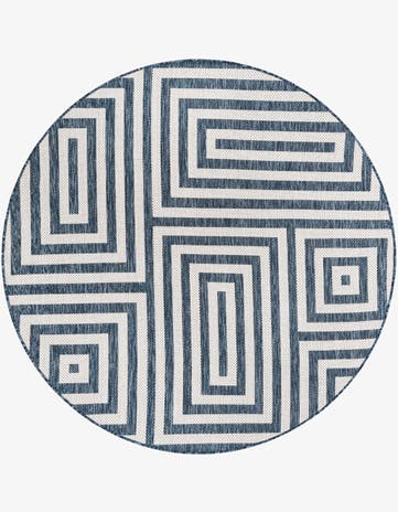 6' x 6' Easy-Clean Modern Indoor / Outdoor Round Rug