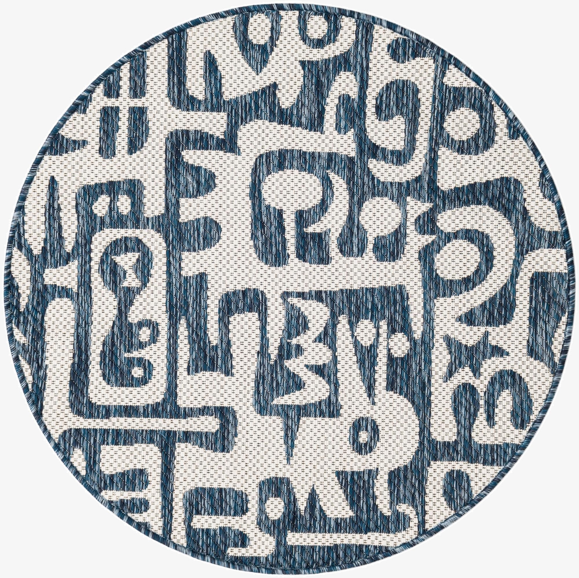 3' x 3'  Washable Modern Indoor / Outdoor Round Rug