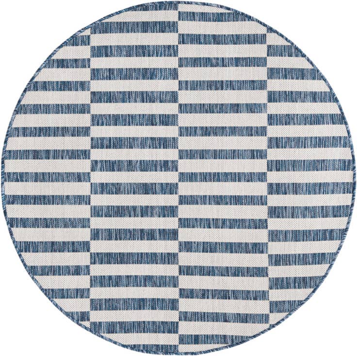 Detail image of 4' x 4' Easy-Clean Ribbon Indoor / Outdoor Round Rug