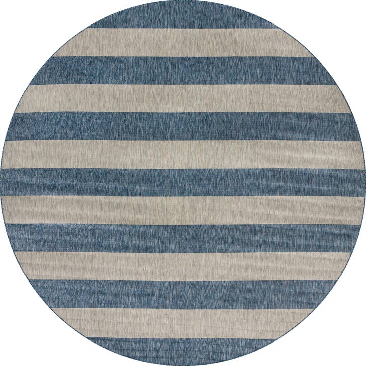 Detail image of 13' x 13' Easy-Clean Ribbon Indoor / Outdoor Round Rug