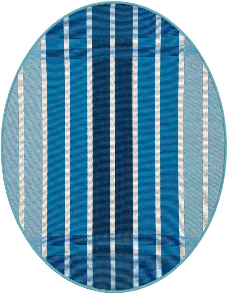 Detail image of 3' x 3' Easy-Clean Ribbon Indoor / Outdoor Round Rug
