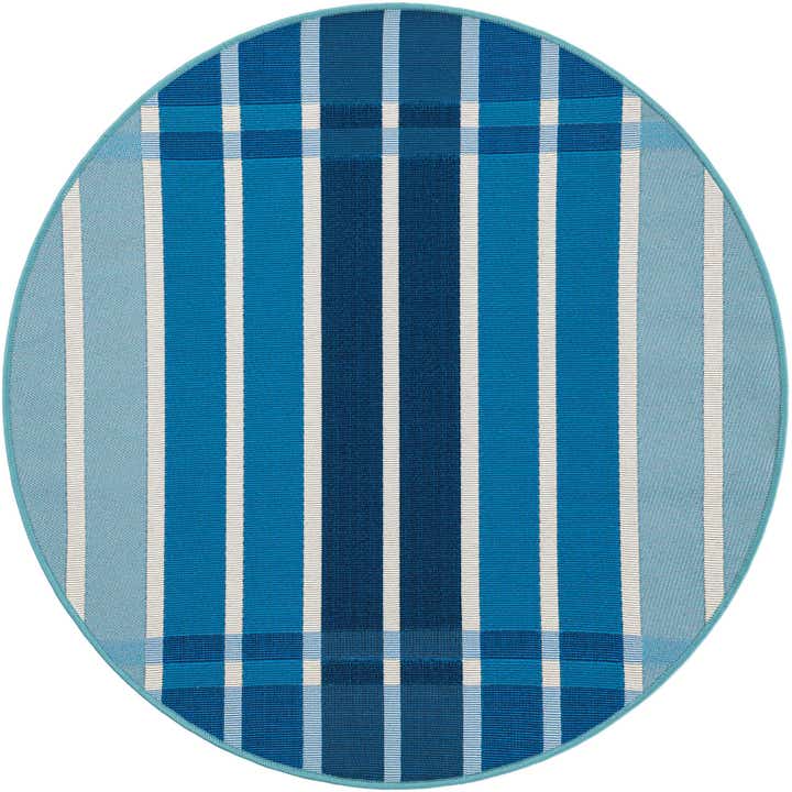 3' x 3' Easy-Clean Ribbon Indoor / Outdoor Round Rug