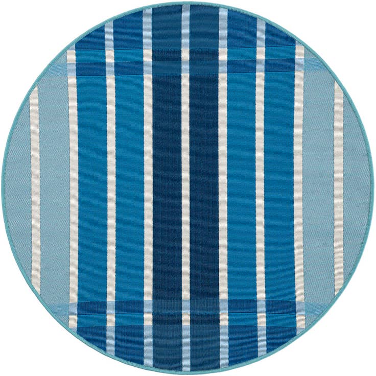 Detail image of 3' x 3' Easy-Clean Ribbon Indoor / Outdoor Round Rug