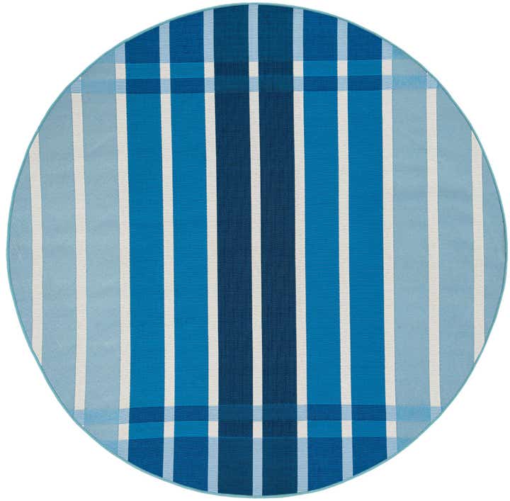 6' x 6' Easy-Clean Ribbon Indoor / Outdoor Round Rug