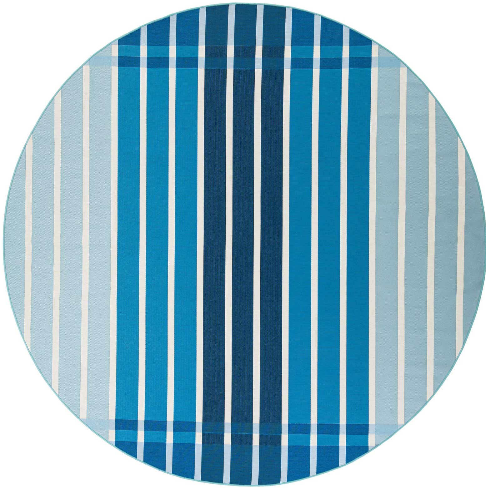 7' 10 x 7' 10 Easy-Clean Ribbon Indoor / Outdoor Round Rug