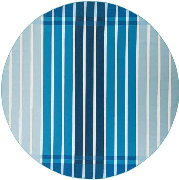 7' 10 x 7' 10 Easy-Clean Ribbon Indoor / Outdoor Round Rug