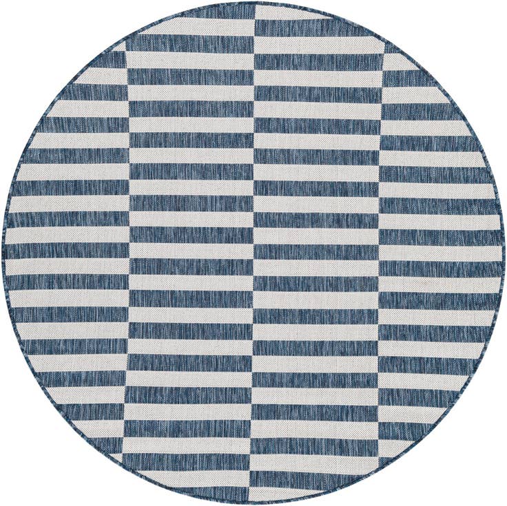 Detail image of 5' 3 x 5' 3 Easy-Clean Ribbon Indoor / Outdoor Round Rug
