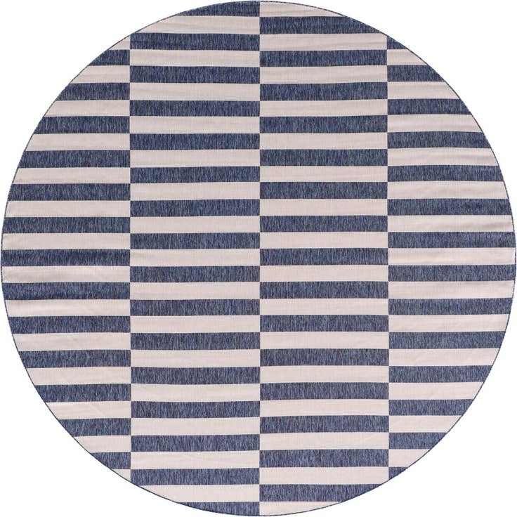 Detail image of 13' x 13' Easy-Clean Ribbon Indoor / Outdoor Round Rug
