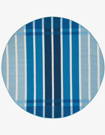 6' x 6' Easy-Clean Ribbon Indoor / Outdoor Round Rug