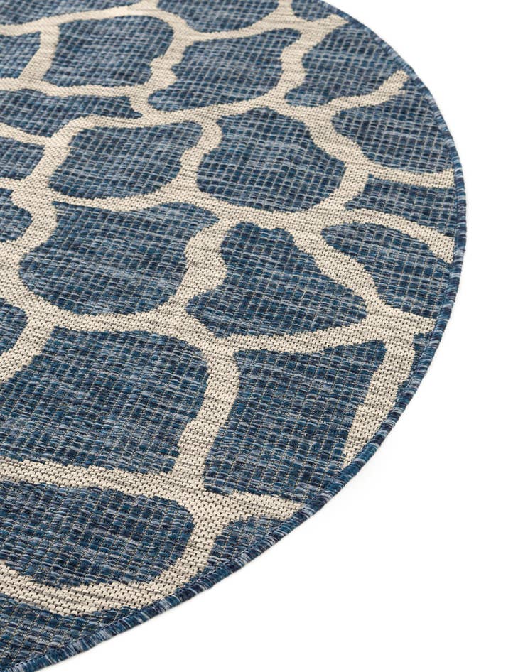 Detail image of 4' x 4'  Washable Safari Indoor / Outdoor Round Rug