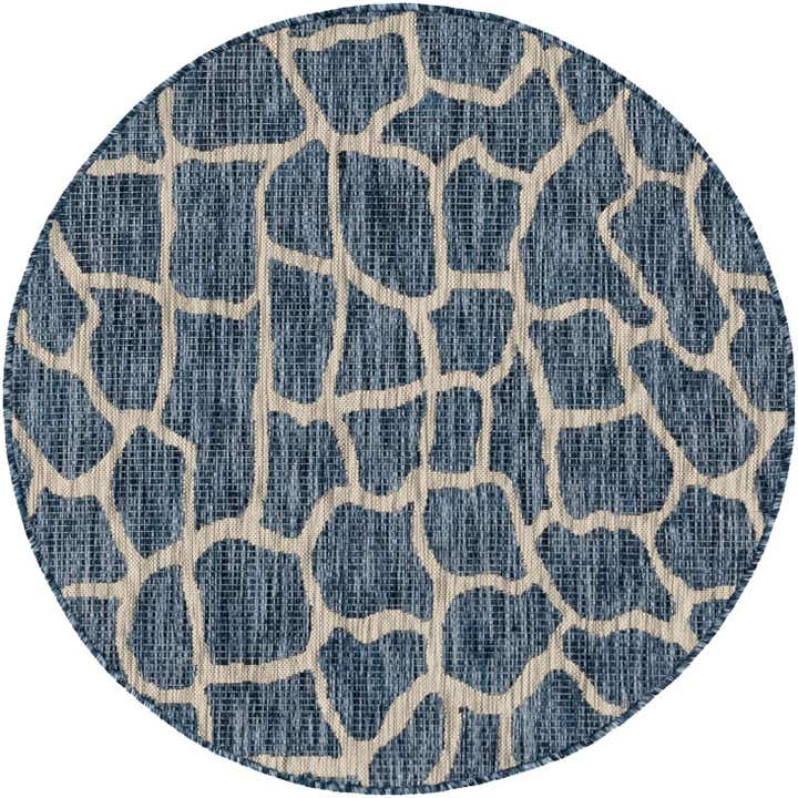 4' x 4' Easy-Clean Safari Indoor / Outdoor Round Rug